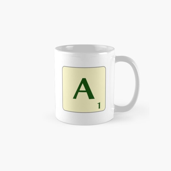Ficha de Scrabble de la A de 1 punto Taza clásica