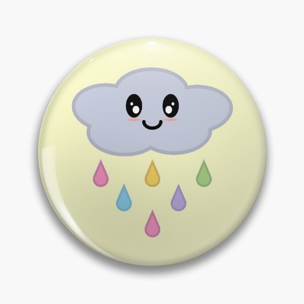 Item preview, Kawaii Cute Rainbow Raindrop Rain Cloud in Yellow designed and sold by Kelly Leung.