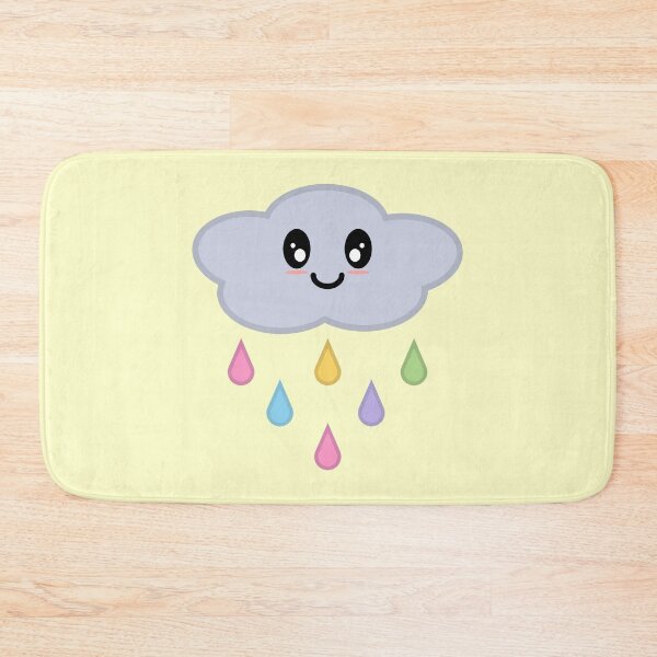 Item preview, Kawaii Cute Rainbow Raindrop Rain Cloud in Yellow designed and sold by Kelly Leung.