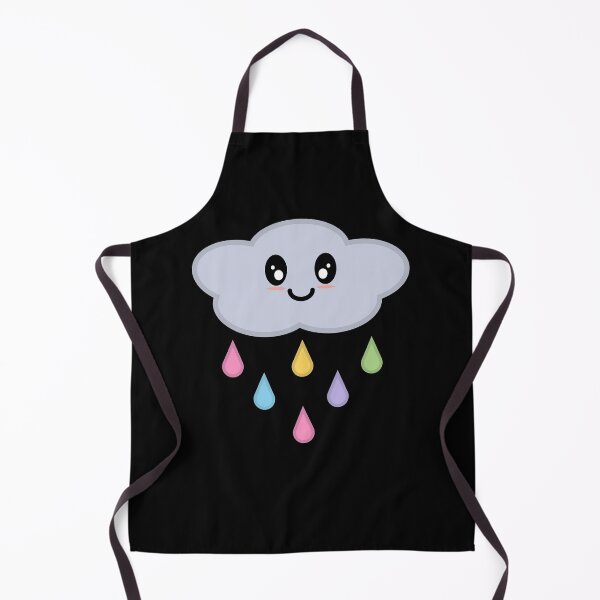 Item preview, Kawaii Cute Rainbow Raindrop Rain Cloud in Black designed and sold by Kelly Leung.