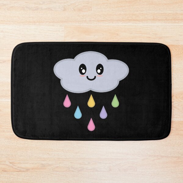 Item preview, Kawaii Cute Rainbow Raindrop Rain Cloud in Black designed and sold by Kelly Leung.