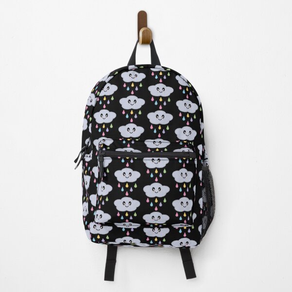 Item preview, Kawaii Cute Rainbow Raindrop Rain Cloud in Black designed and sold by Kelly Leung.