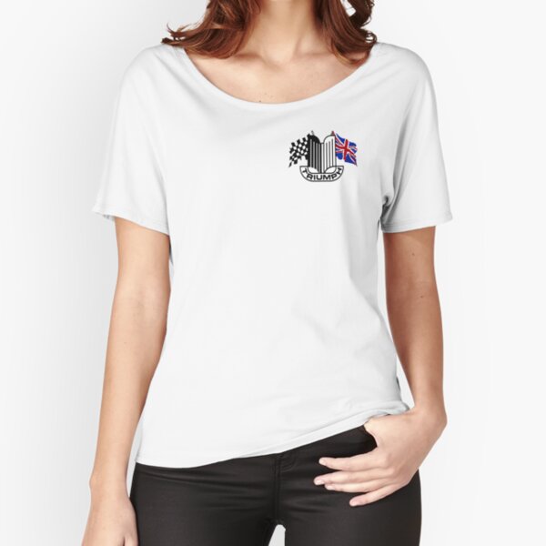 Triumph Shield with Checkered Racing and British Flag Relaxed Fit T-Shirt