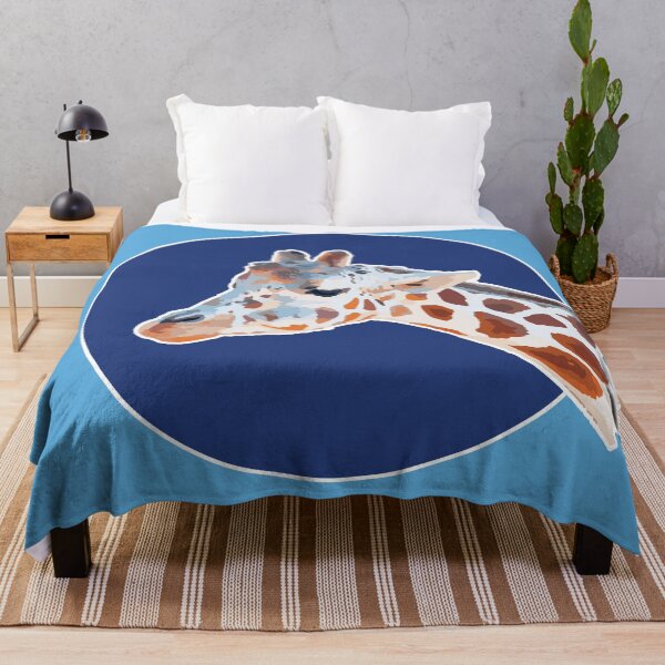 Item preview, Amazing Animals: Cute Giraffe Face on Bold Blue Circle designed and sold by GraffitiSoup.