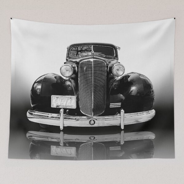Item preview, 1940s classic car in black and white designed and sold by Farzad Designs.