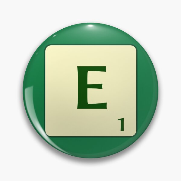 Ficha de Scrabble de la E de 1 punto Chapa