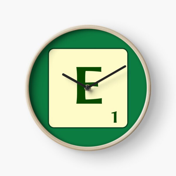 Ficha de Scrabble de la E de 1 punto Reloj