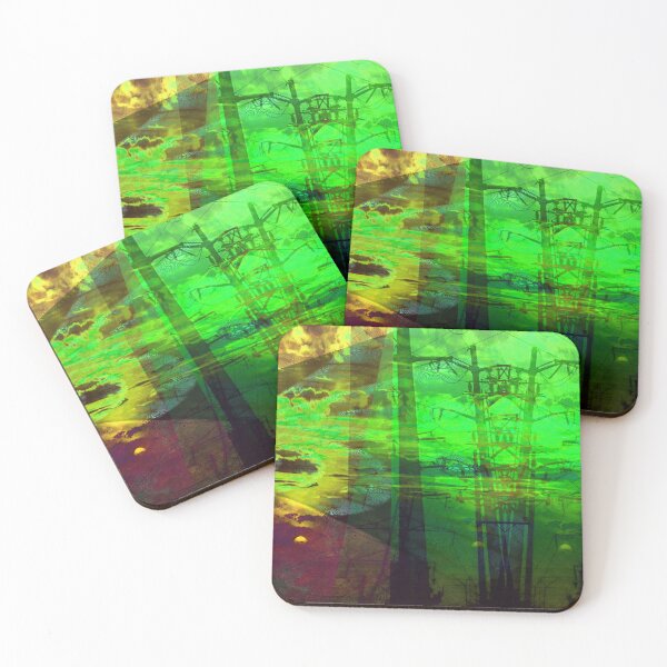 Item preview, Transformer Sunset II- Toxic Green (abstract industrial photography) designed and sold by Discordant Dreams Art.