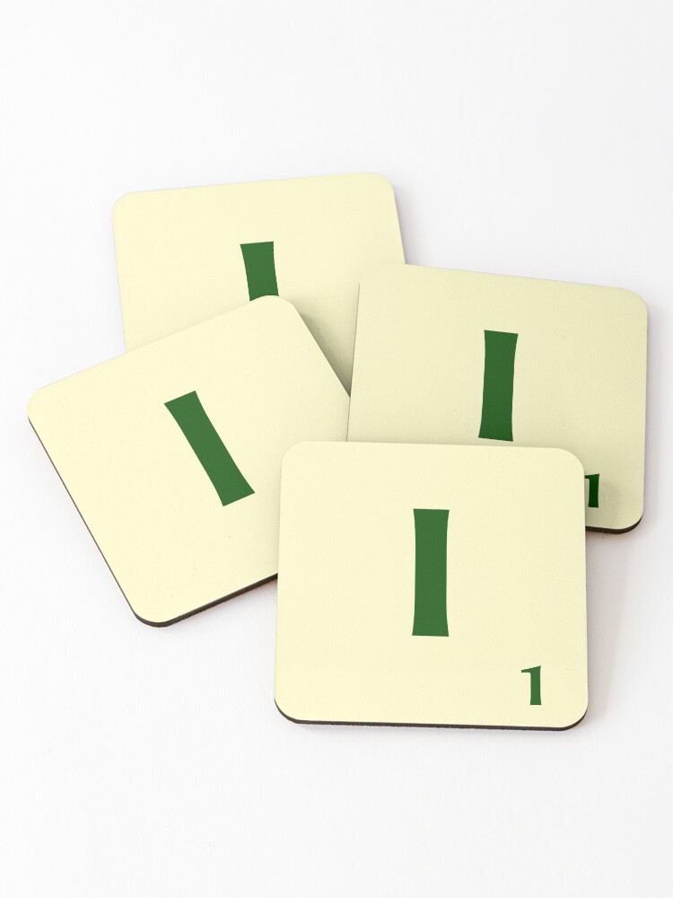 Imagen 1 de 5, Posavasos (lote de 4) con la obra Ficha de Scrabble de la I de 1 punto, diseñada y vendida por fgrdisseny.