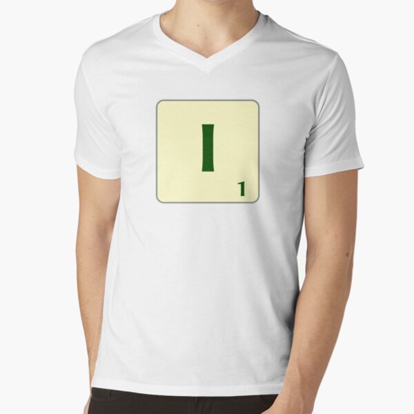 Ficha de Scrabble de la I de 1 punto Camiseta de cuello en V