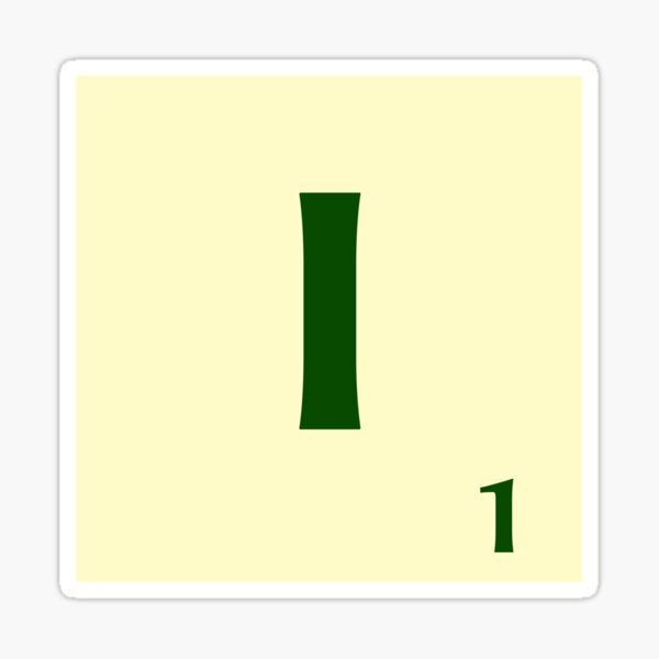 Ficha de Scrabble de la I de 1 punto Pegatina