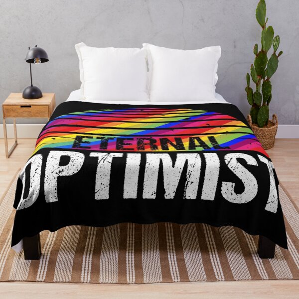 Item preview, Eternal Optimist Retro Vintage Colorful Rainbow Sunset | Optimistic Happiness Funny Quote Tee designed and sold by knapst.