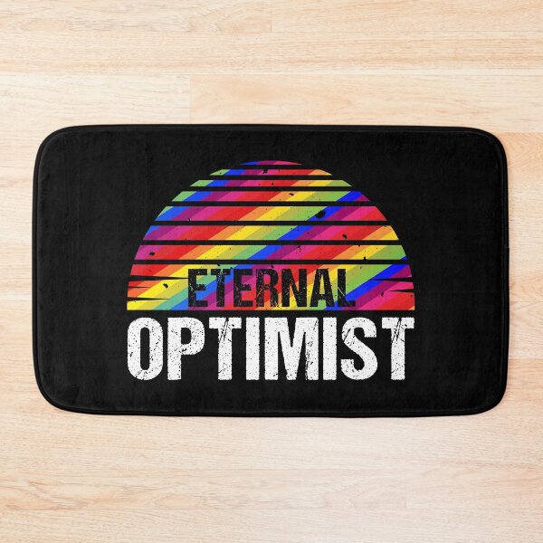 Item preview, Eternal Optimist Retro Vintage Colorful Rainbow Sunset | Optimistic Happiness Funny Quote Tee designed and sold by knapst.