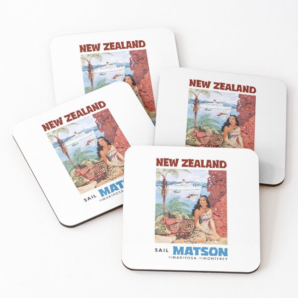 Item preview, 1960 NEW ZEALAND Cruise Line Travel Poster  designed and sold by retrographics.