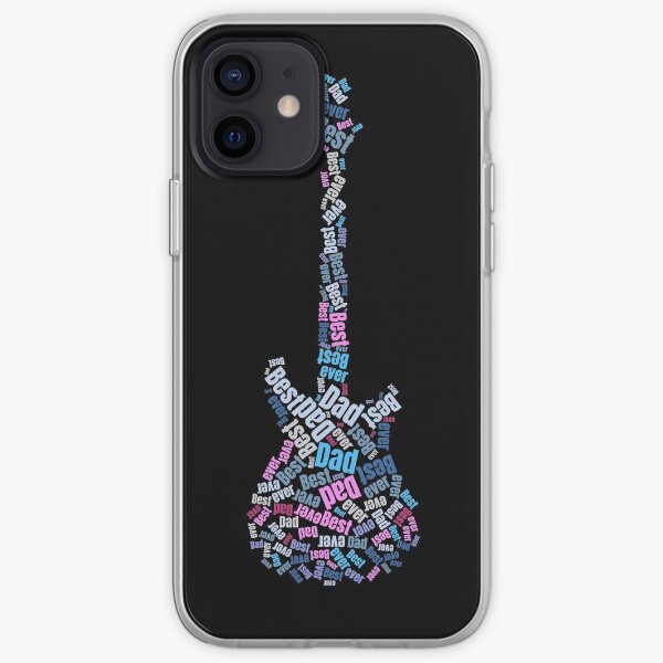 Best dad ever - guitar shape word art iPhone Soft Case