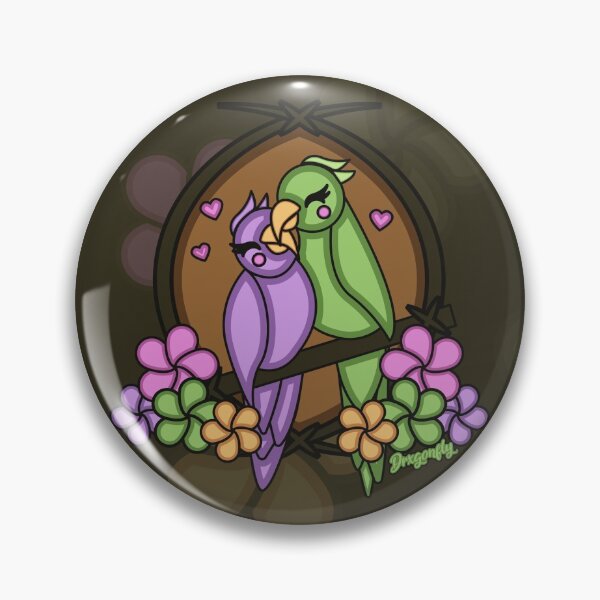 Item preview, Purple and Green Tiki Love Birds Pattern designed and sold by drxgonfly.