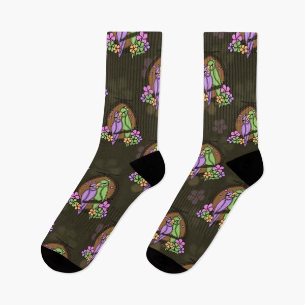 Item preview, Purple and Green Tiki Love Birds Pattern designed and sold by drxgonfly.