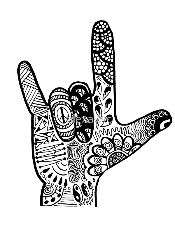 Download "ASL Love Sign Language Hand " Photographic Prints by alexavec | Redbubble