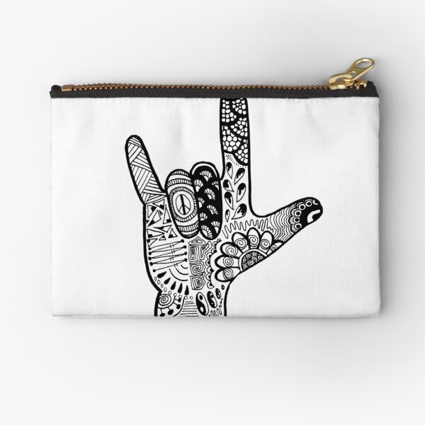 Asl Zipper Pouches Redbubble
