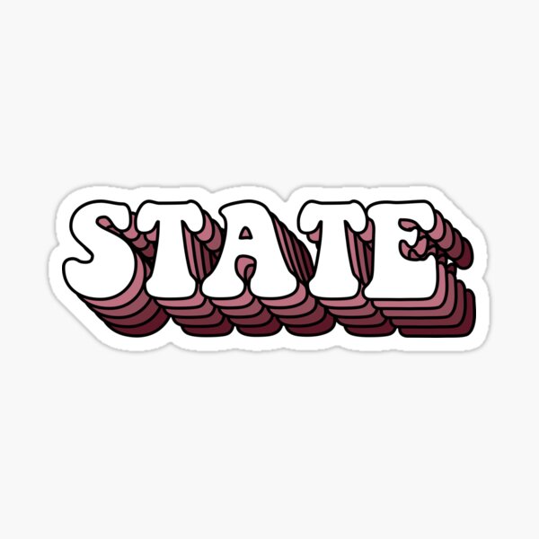 State Retro Text Sticker For Sale By Emilyawell Redbubble 2503