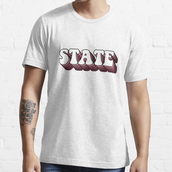 State Retro Text T Shirt For Sale By Emilyawell Redbubble State T Shirts University T 3645