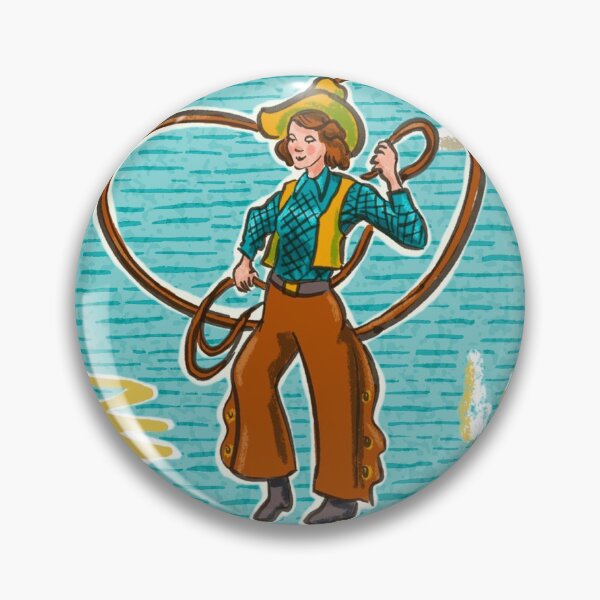 Artikelvorschau, Retro Out West Cowboy und Cowgirl Muster in leuchtendem Blau entworfen und verkauft von vinpauld.