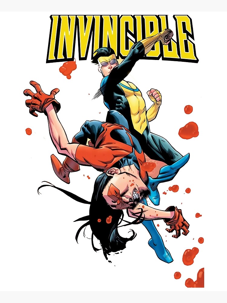 invincible, comic, robert kirkman,skyline, image comics,cover, superheroes,  guardians of the globe, Mark Grayson,Invincible, Nolan Grayson, Omni-Man,  Atom Eve, Poster for Sale by josram