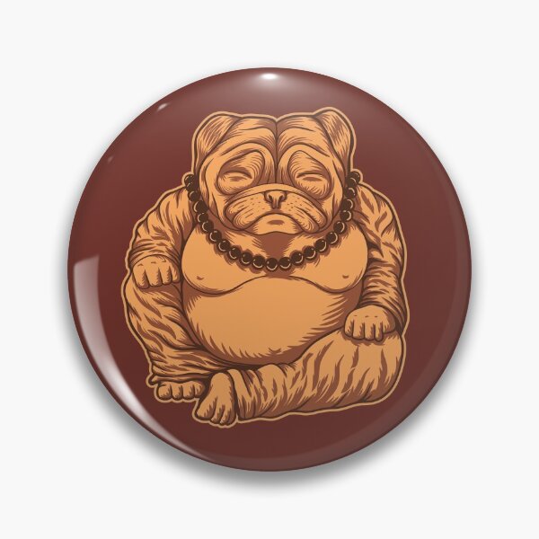 Item preview, Golden Budai Pug // Funny Fat Pug Buddha designed and sold by SLAG-Creative.