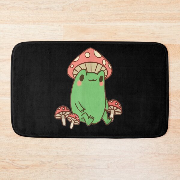 Item preview, green tree frog with mushroom designed and sold by amine163.