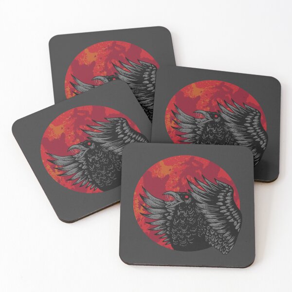 Item preview, Spooky Black Crow with Blood Moon designed and sold by SLAG-Creative.