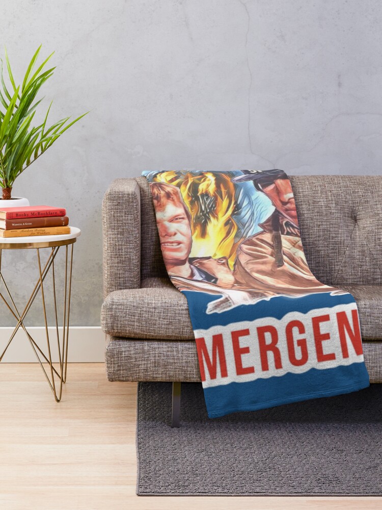 Alternate view of Emergency TV Show DeSoto and Gage Throw Blanket