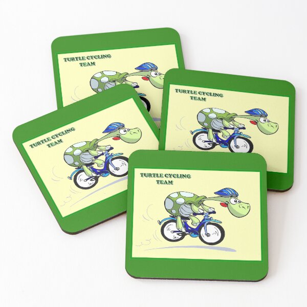 Item preview, TURTLE CYCLING CLUB : Cartoon Abstract Bicycle Print designed and sold by posterbobs.