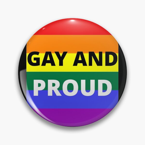 Item preview, GAY AND PROUD on rainbow background designed and sold by uniqueitems.