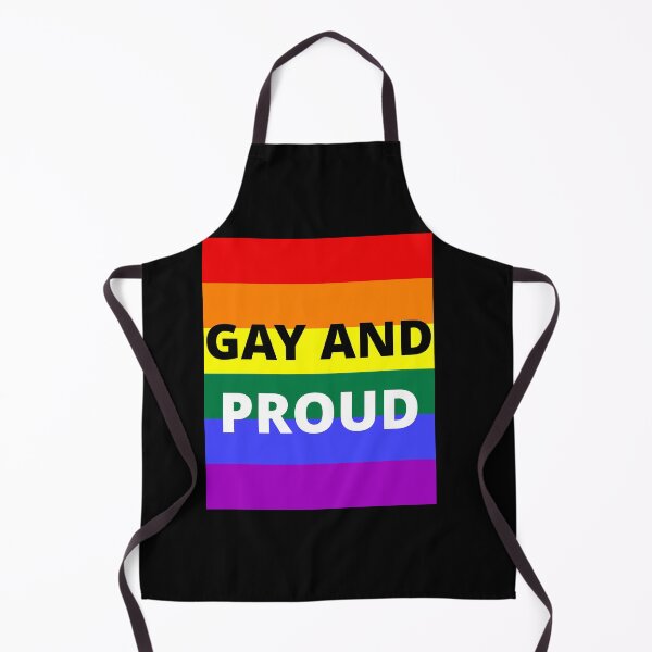 Item preview, GAY AND PROUD on rainbow background designed and sold by uniqueitems.