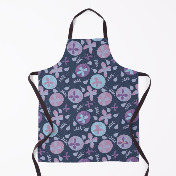Item preview, Whimsical Butterfly Flower Pattern on Dark Blue designed and sold by Artistestella.