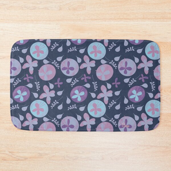 Item preview, Whimsical Butterfly Flower Pattern on Dark Blue designed and sold by Artistestella.