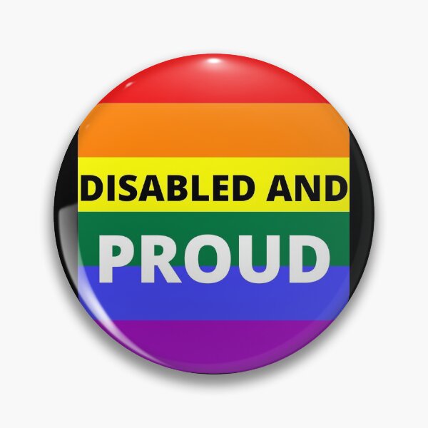 Item preview, DISABLED  AND PROUD on rainbow background designed and sold by uniqueitems.