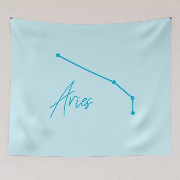 Item preview, Aries Zodiac Sign in Blue designed and sold by tinyteacups.