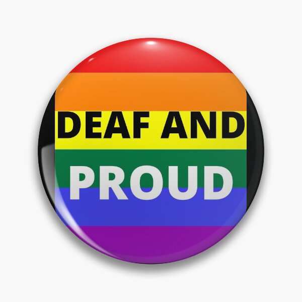 Item preview, DEAF AND PROUD on rainbow background designed and sold by uniqueitems.