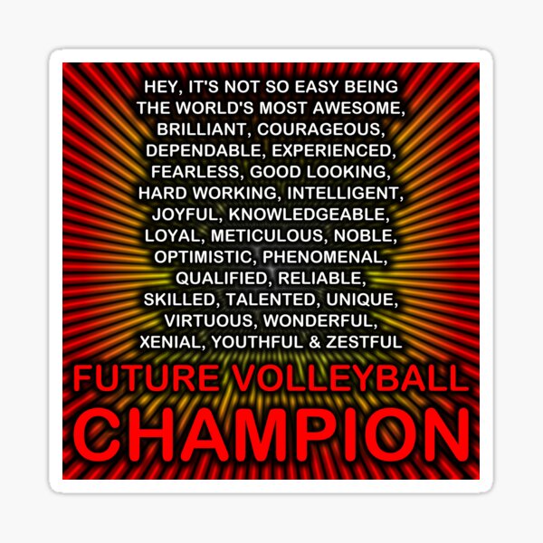 Hey, It’s Not So Easy Being ... Future Volleyball Champion Sticker