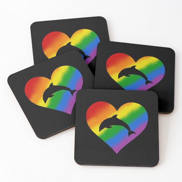 Item preview, Rainbow Dolphin Heart designed and sold by taylorrowan.