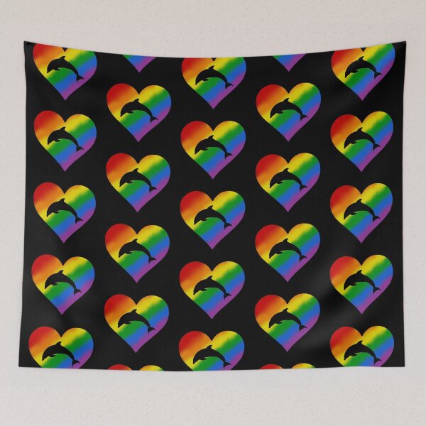 Item preview, Rainbow Dolphin Heart designed and sold by taylorrowan.