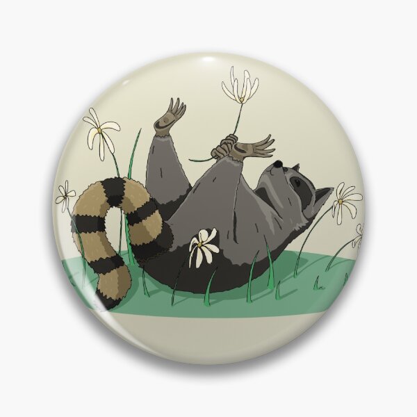 Item preview, Happy Raccoon Playing With Flowers designed and sold by jaypaints.