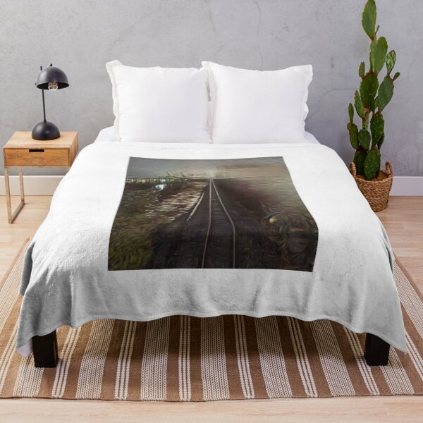 Item preview, train track oil painting designed and sold by FACELESS MONKEY.