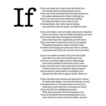 Artwork thumbnail, If poem, if you can keep your head when all about you by corbrand