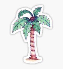 Palm Tree Watercolor Illustration Sticker Sticker