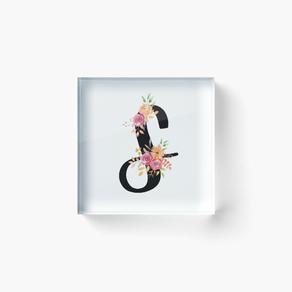 Item preview, Letter S With Watercolor Floral Wreath designed and sold by NatureGlow.