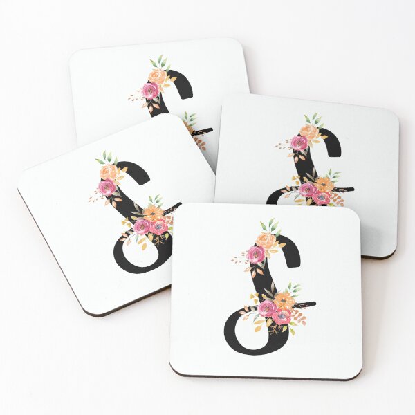 Item preview, Letter S With Watercolor Floral Wreath designed and sold by NatureGlow.