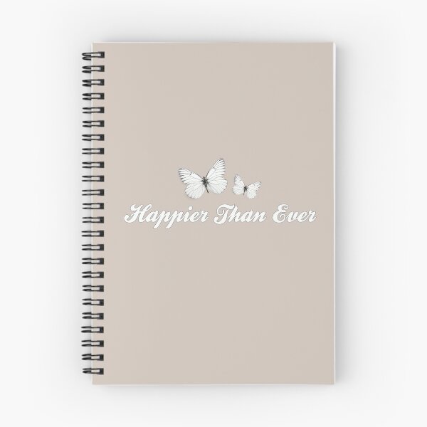 Item preview, happier than ever beige cursive billie butterflies white designed and sold by thewayitshine.