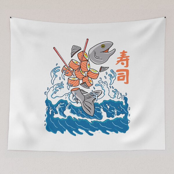Item preview, Salmon Sushi in the Wave designed and sold by Kimprut.